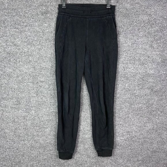 Lululemon Women's Black Cotton-Blend Sweatpants‎ Jogger Size 4 - Picture 1 of 8